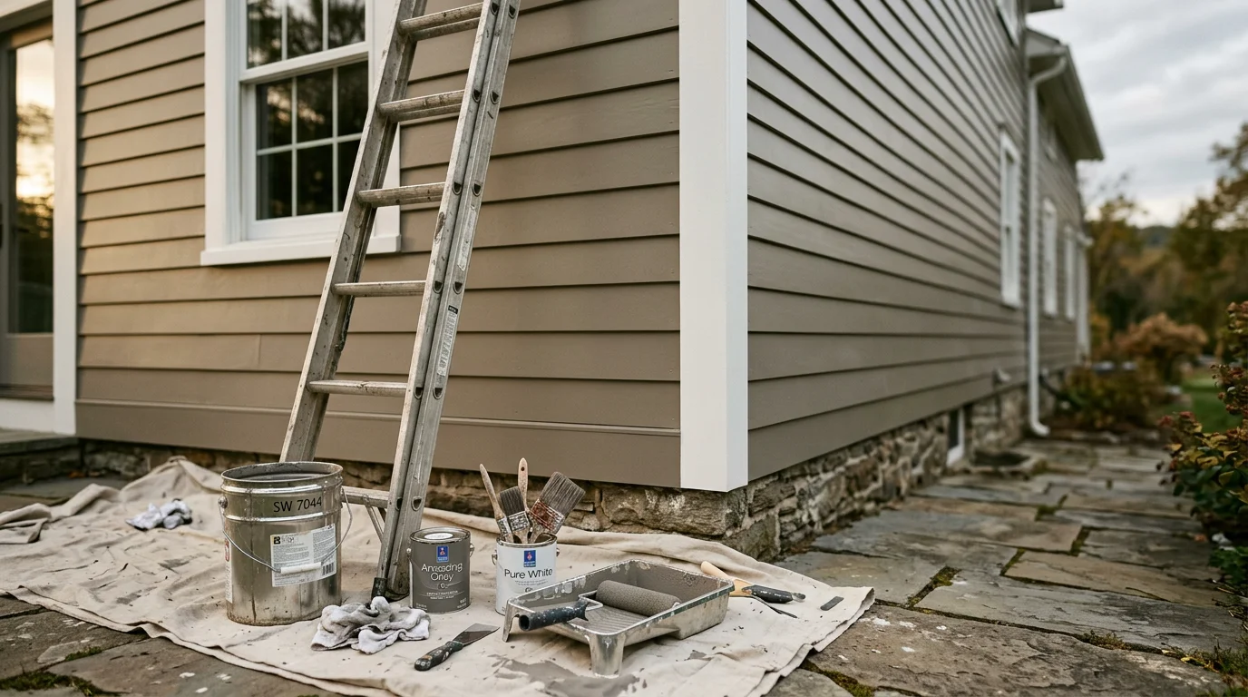 Professional painter applying high-quality paint to interior wall in Hudson Valley home
