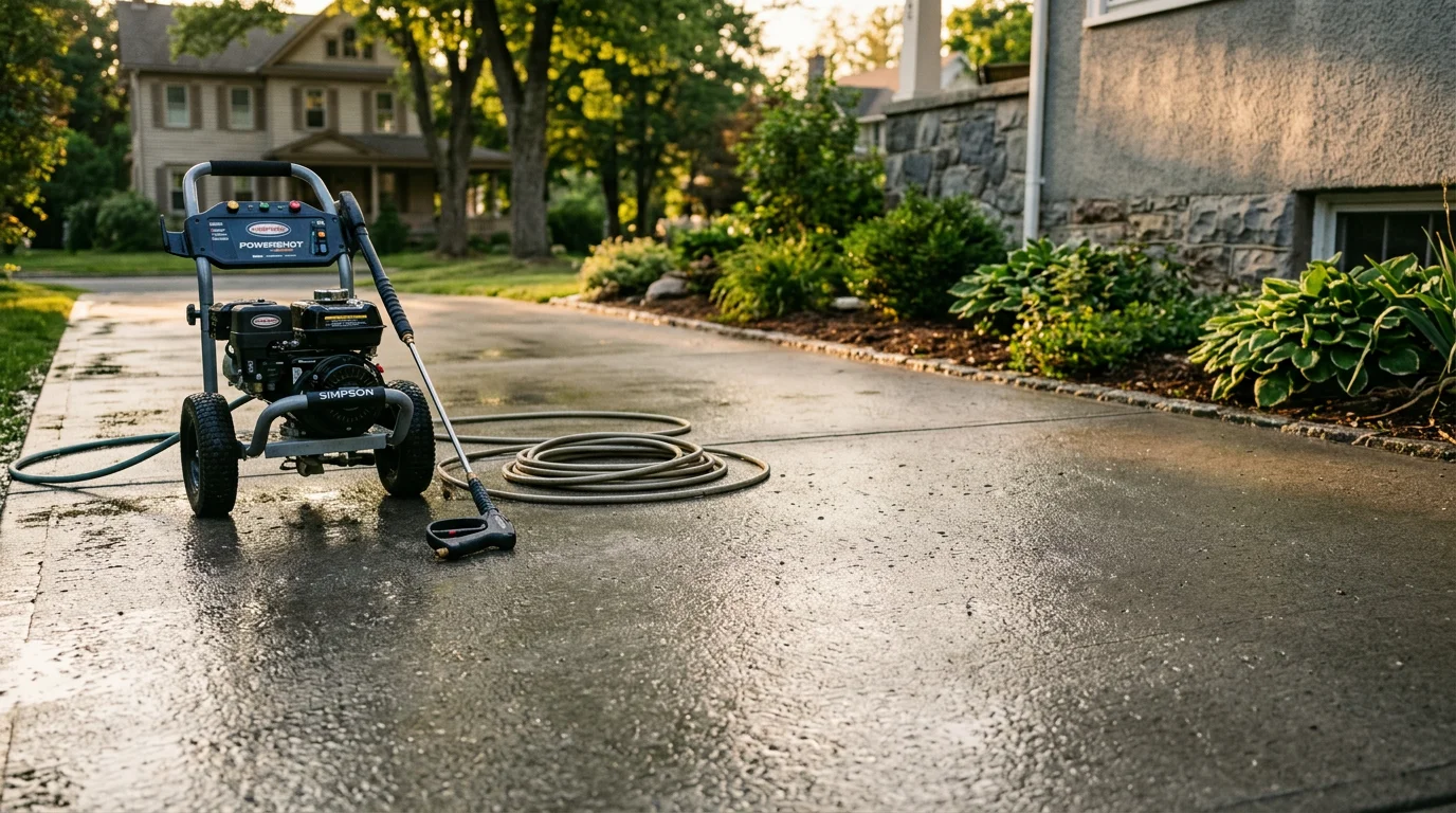 Professional pressure washing cleaning exterior home siding